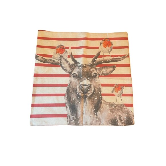 Patriotic Deer Rustic Pillow Sham Cover Throw Pillow Cover Red White - Picture 1 of 2